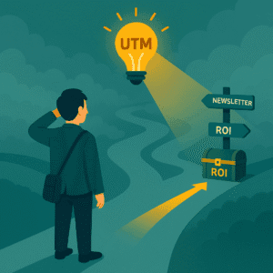 Ilustrasi Digital Marketing yang menggunakan UTM