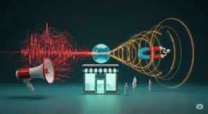 Sebuah bisnis yang berfungsi sebagai magnet, sebuah metafora untuk strategi pemasaran berbasis reputasi yang menarik pelanggan.